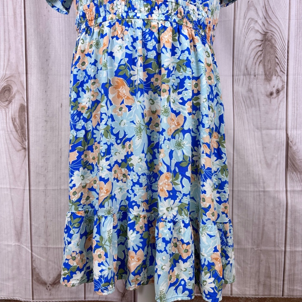 Croft & Barrow Midi Dress Cottagecore Feminine Lightweight Blue Floral Size 0X - Picture 5 of 14